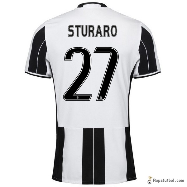 Camiseta Juventus Replica Primera Ropa Sturaro 2016/17 Negro Blanco